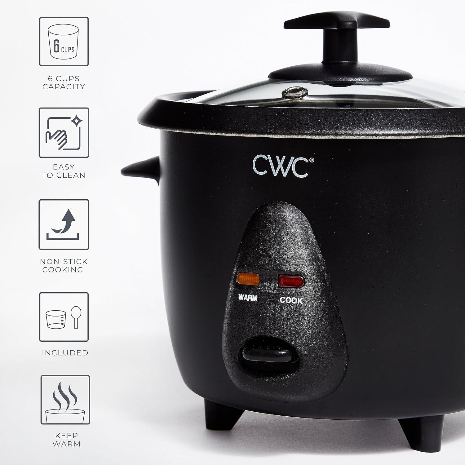 imageCOOK WITH COLOR 6 Cup Rice Cooker 300W Effortless Cooking and Greatly Cooks 3 Cups of Raw Rice for 6 Cups of Cooked Rice SageBlack