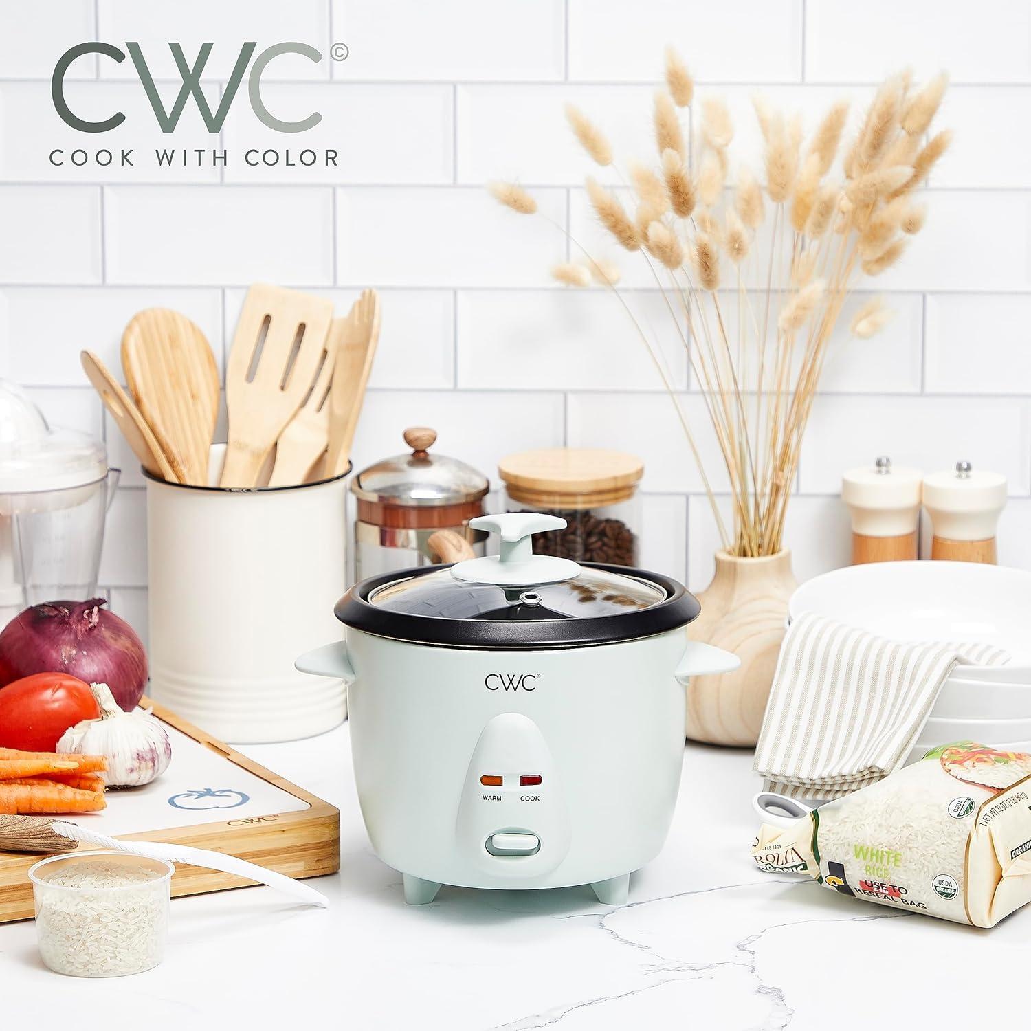 imageCOOK WITH COLOR 6 Cup Rice Cooker 300W Effortless Cooking and Greatly Cooks 3 Cups of Raw Rice for 6 Cups of Cooked Rice SageSage