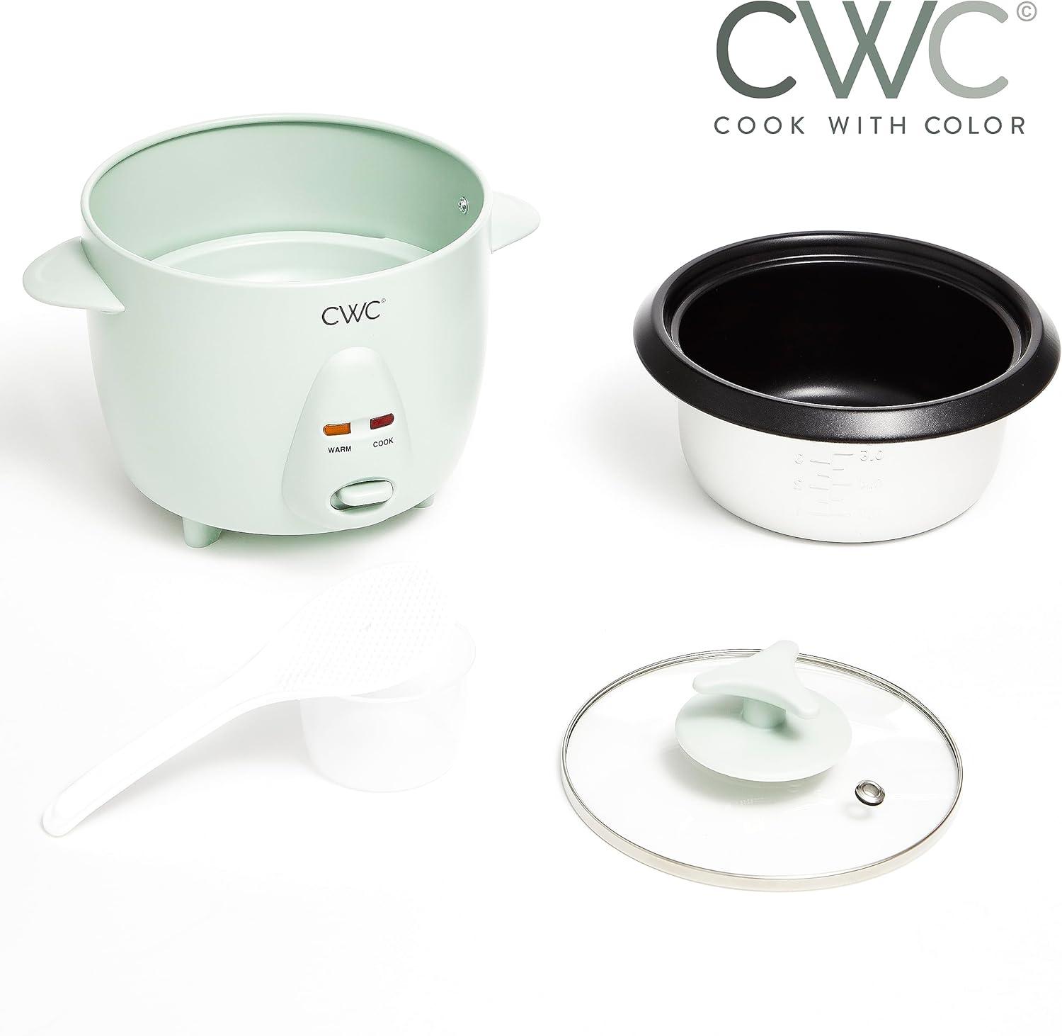 imageCOOK WITH COLOR 6 Cup Rice Cooker 300W Effortless Cooking and Greatly Cooks 3 Cups of Raw Rice for 6 Cups of Cooked Rice SageSage