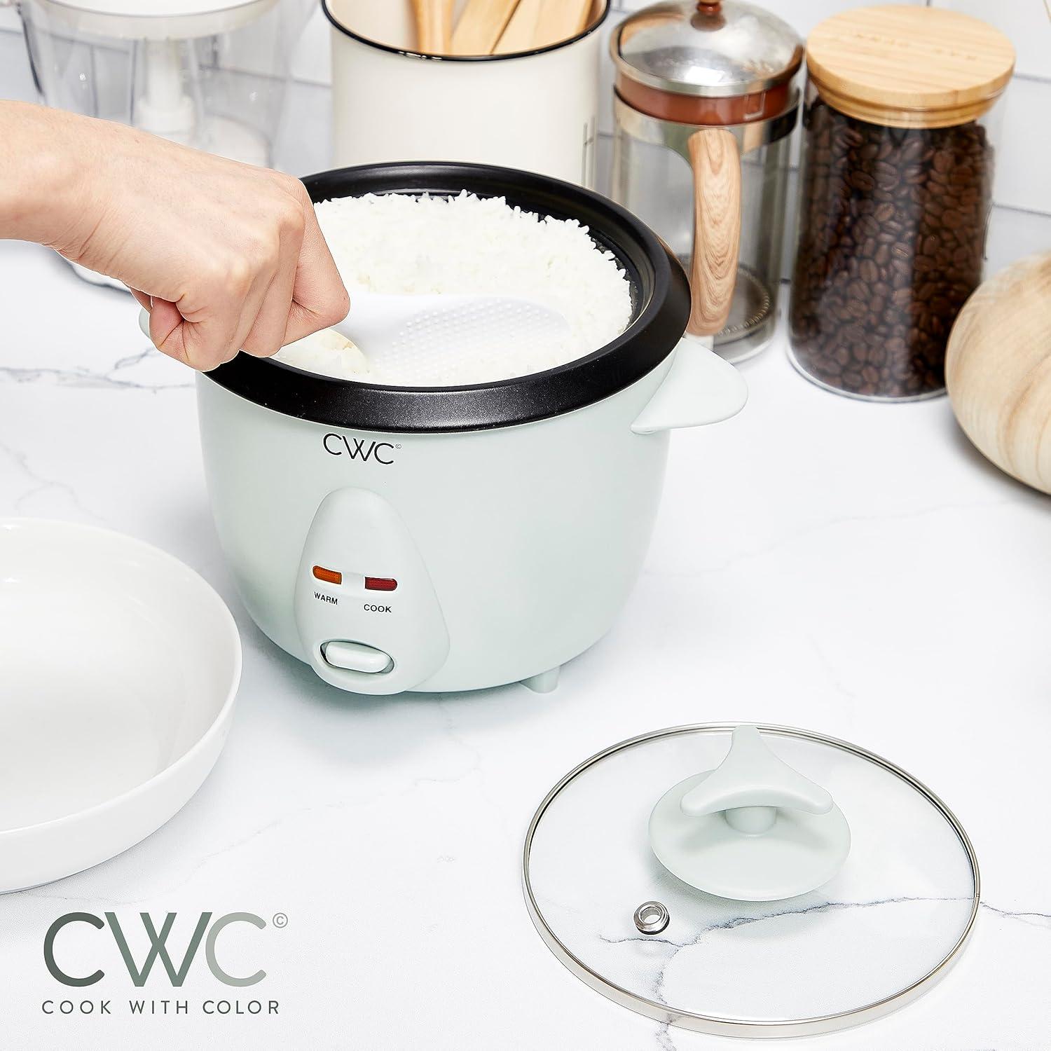 imageCOOK WITH COLOR 6 Cup Rice Cooker 300W Effortless Cooking and Greatly Cooks 3 Cups of Raw Rice for 6 Cups of Cooked Rice SageSage