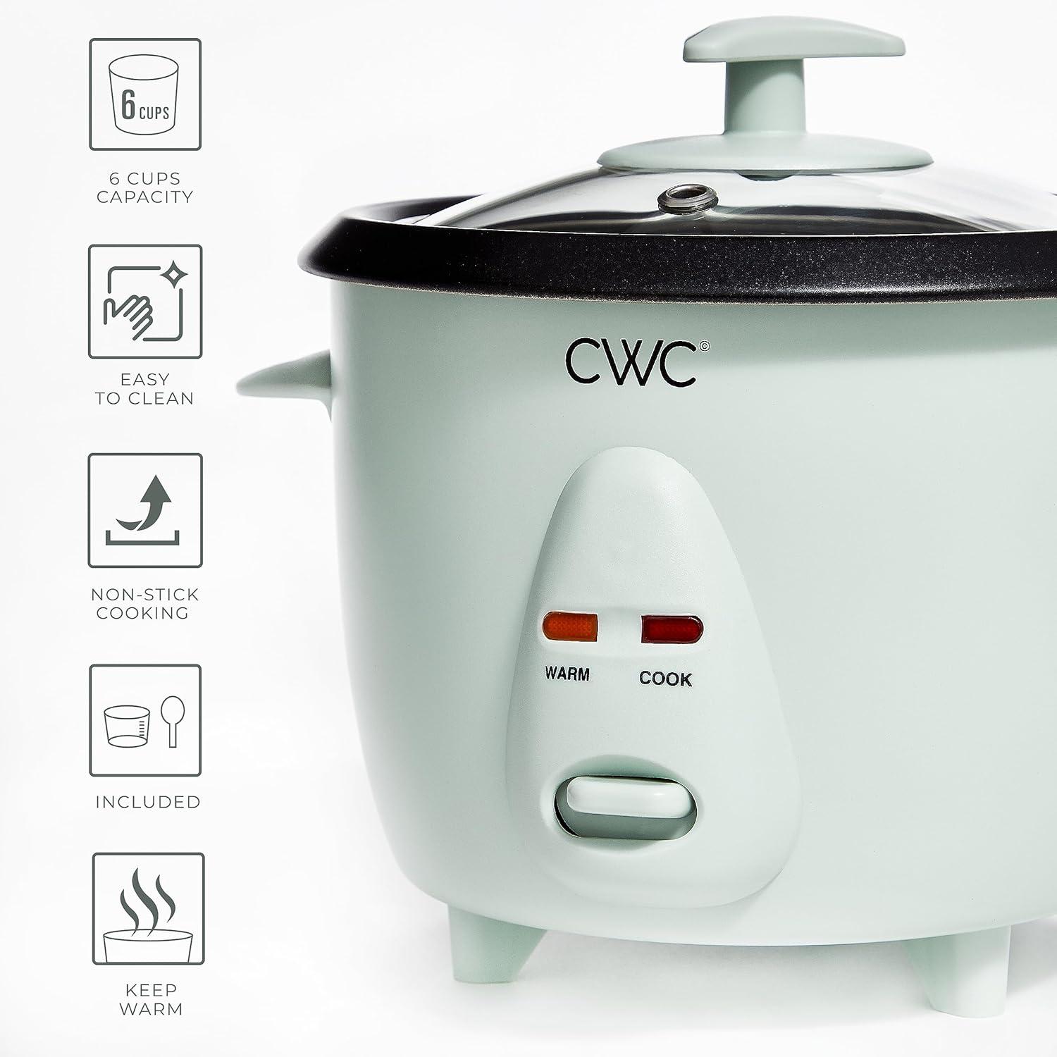 imageCOOK WITH COLOR 6 Cup Rice Cooker 300W Effortless Cooking and Greatly Cooks 3 Cups of Raw Rice for 6 Cups of Cooked Rice SageSage