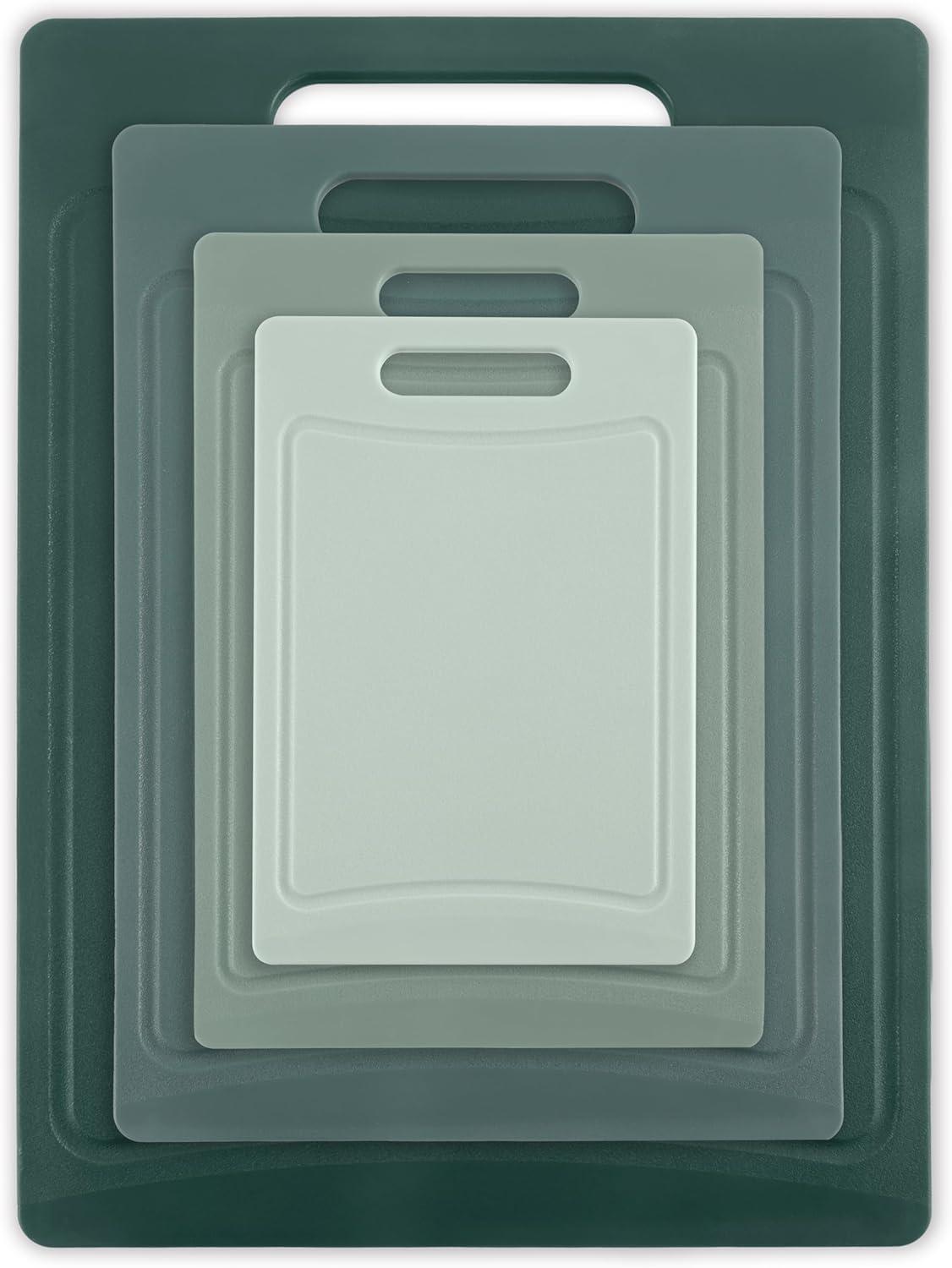 imageCOOK WITH COLOR NonSlip Cutting Board Set Kitchen Essentials with Easy Grip Handle for Meat Veggies and Fruits 3 Cutting Boards TealMint