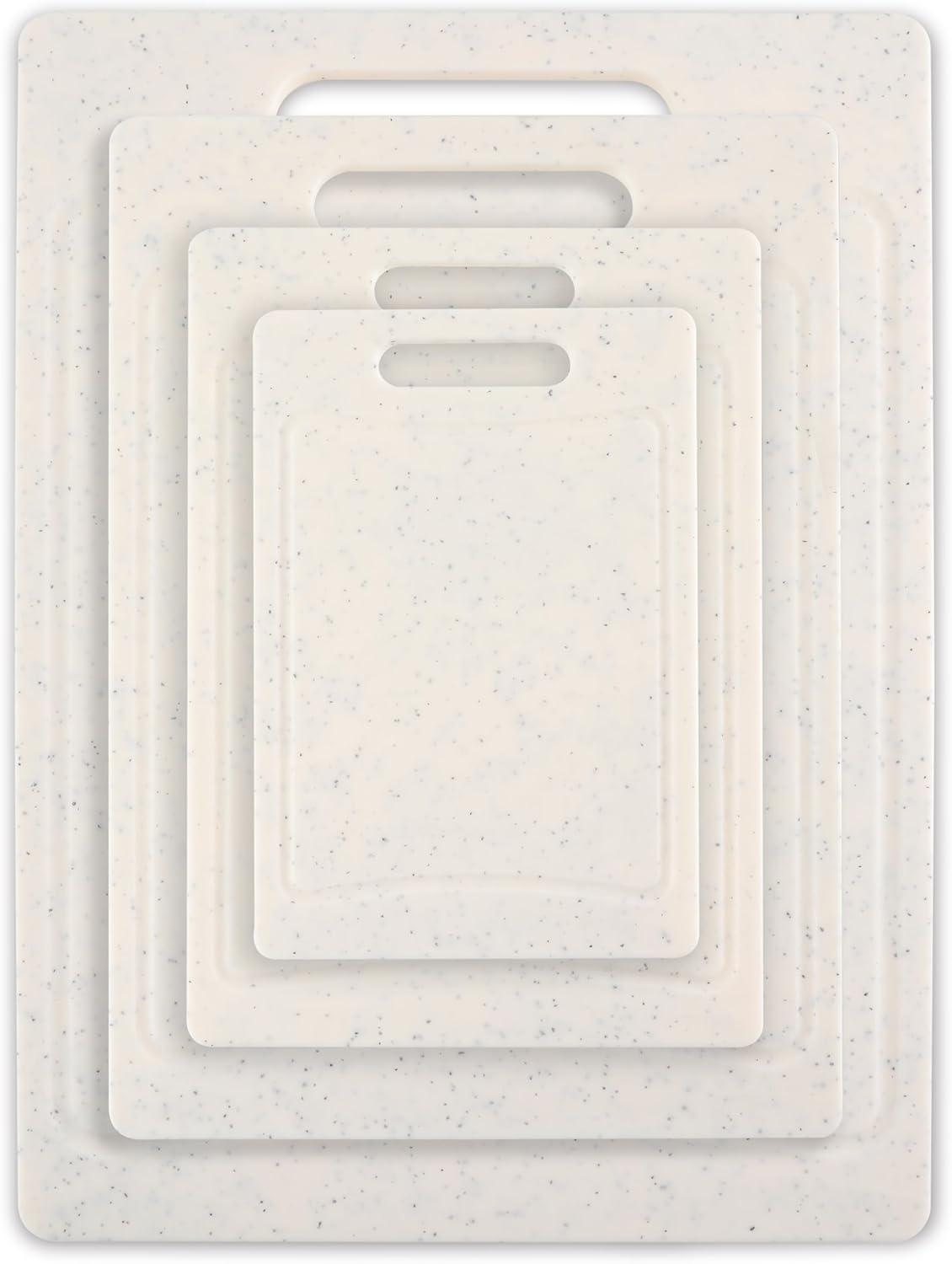 imageCOOK WITH COLOR NonSlip Cutting Board Set Kitchen Essentials with Easy Grip Handle for Meat Veggies and Fruits 3 Cutting Boards TealWhite