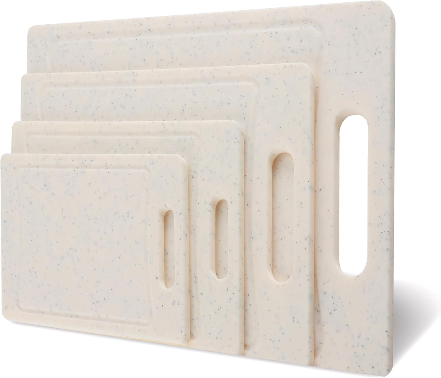 imageCOOK WITH COLOR NonSlip Cutting Board Set Kitchen Essentials with Easy Grip Handle for Meat Veggies and Fruits 3 Cutting Boards TealWhite