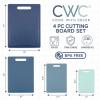 COOK WITH COLOR Non-Slip Cutting Board Set – Kitchen Essentials with Easy Grip Handle for Meat, Veggies, and Fruits, 3 Cutting Boards, Teal(Blue)