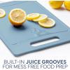 COOK WITH COLOR Non-Slip Cutting Board Set – Kitchen Essentials with Easy Grip Handle for Meat, Veggies, and Fruits, 3 Cutting Boards, Teal(Blue)