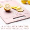 COOK WITH COLOR Non-Slip Cutting Board Set – Kitchen Essentials with Easy Grip Handle for Meat, Veggies, and Fruits, 3 Cutting Boards, Teal(Pink)