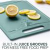 COOK WITH COLOR Non-Slip Cutting Board Set – Kitchen Essentials with Easy Grip Handle for Meat, Veggies, and Fruits, 3 Cutting Boards, Teal(Teal)