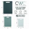 COOK WITH COLOR Non-Slip Cutting Board Set – Kitchen Essentials with Easy Grip Handle for Meat, Veggies, and Fruits, 3 Cutting Boards, Teal(Teal)
