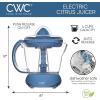 COOK WITH COLOR Citrus Juicer: Effortlessly Squeeze Fresh Juice with 1-Touch Dual Direction Pulse Operation – 25 Watt, 4 Cup, Blue