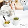 COOK WITH COLOR Ultra-High-Speed Egg Beater with Double Whisk and Detachable Milk frother – Includes Convenient Stand, Creme(Sand)