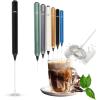 Cook with Color Handheld Milk Frother – Portable Electric Drink Mixer, Coffee Foamer, and Hand Blender, Black