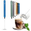 Cook with Color Handheld Milk Frother – Portable Electric Drink Mixer, Coffee Foamer, and Hand Blender, Blue
