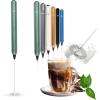 Cook with Color Handheld Milk Frother – Portable Electric Drink Mixer, Coffee Foamer, and Hand Blender, Green