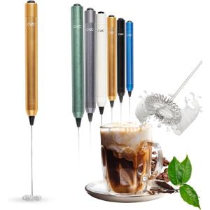 Cook with Color Handheld Milk Frother – Portable Electric Drink Mixer, Coffee Foamer, and Hand Blender, Champagne