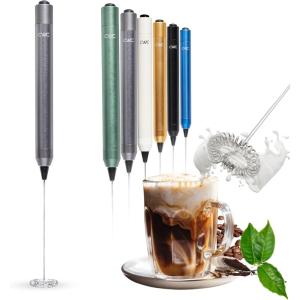 Cook with Color Handheld Milk Frother – Portable Electric Drink Mixer, Coffee Foamer, and Hand Blender, Gray