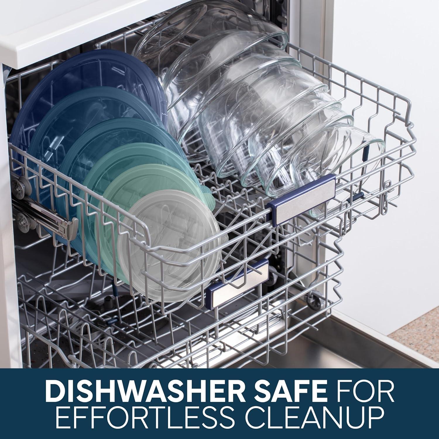 imageCOOK WITH COLOR 12 Pc Glass Mixing Bowl Set with Lids  Borosilicate Glass Nesting Bowls for Cooking Baking and Meal Prep Colored GreenBlue