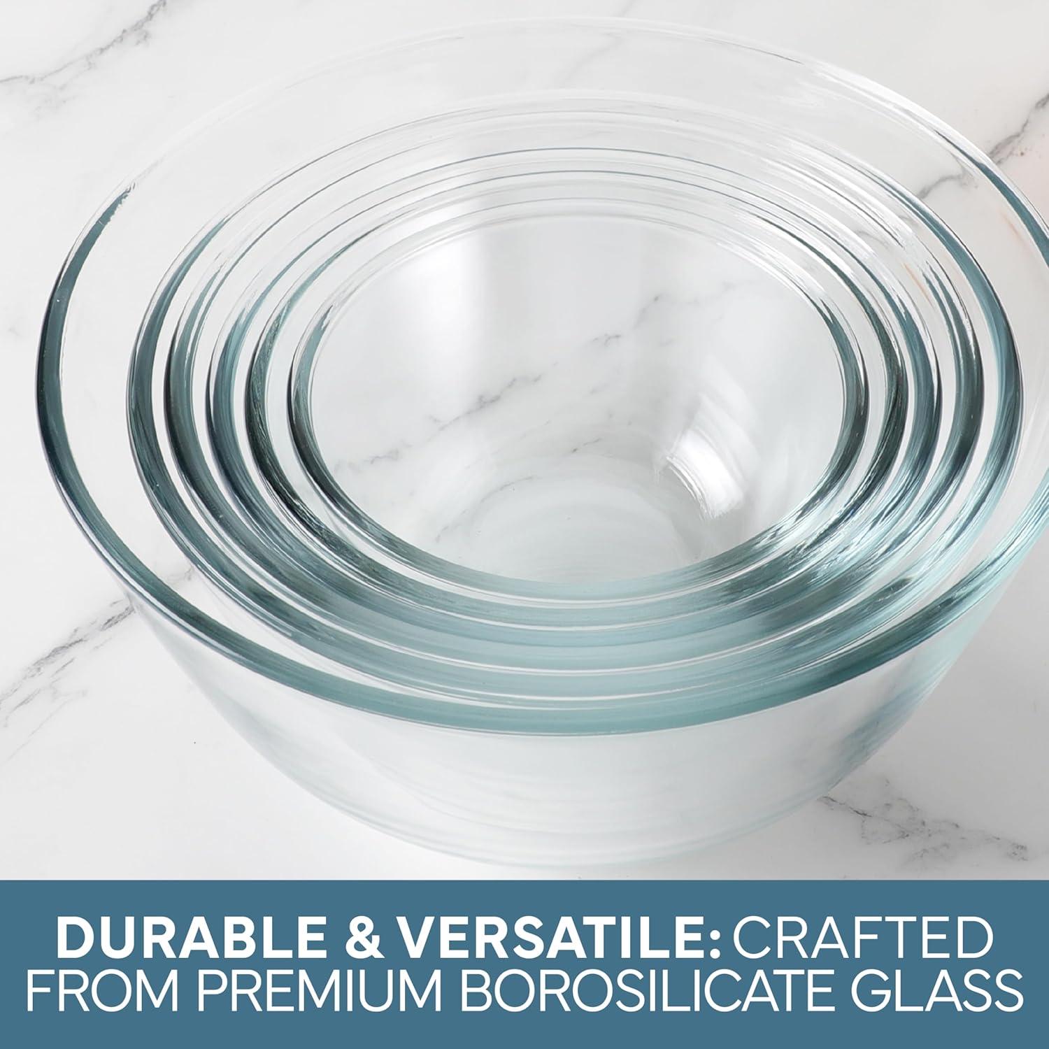 imageCOOK WITH COLOR 12 Pc Glass Mixing Bowl Set with Lids  Borosilicate Glass Nesting Bowls for Cooking Baking and Meal Prep Colored GreenBluePink