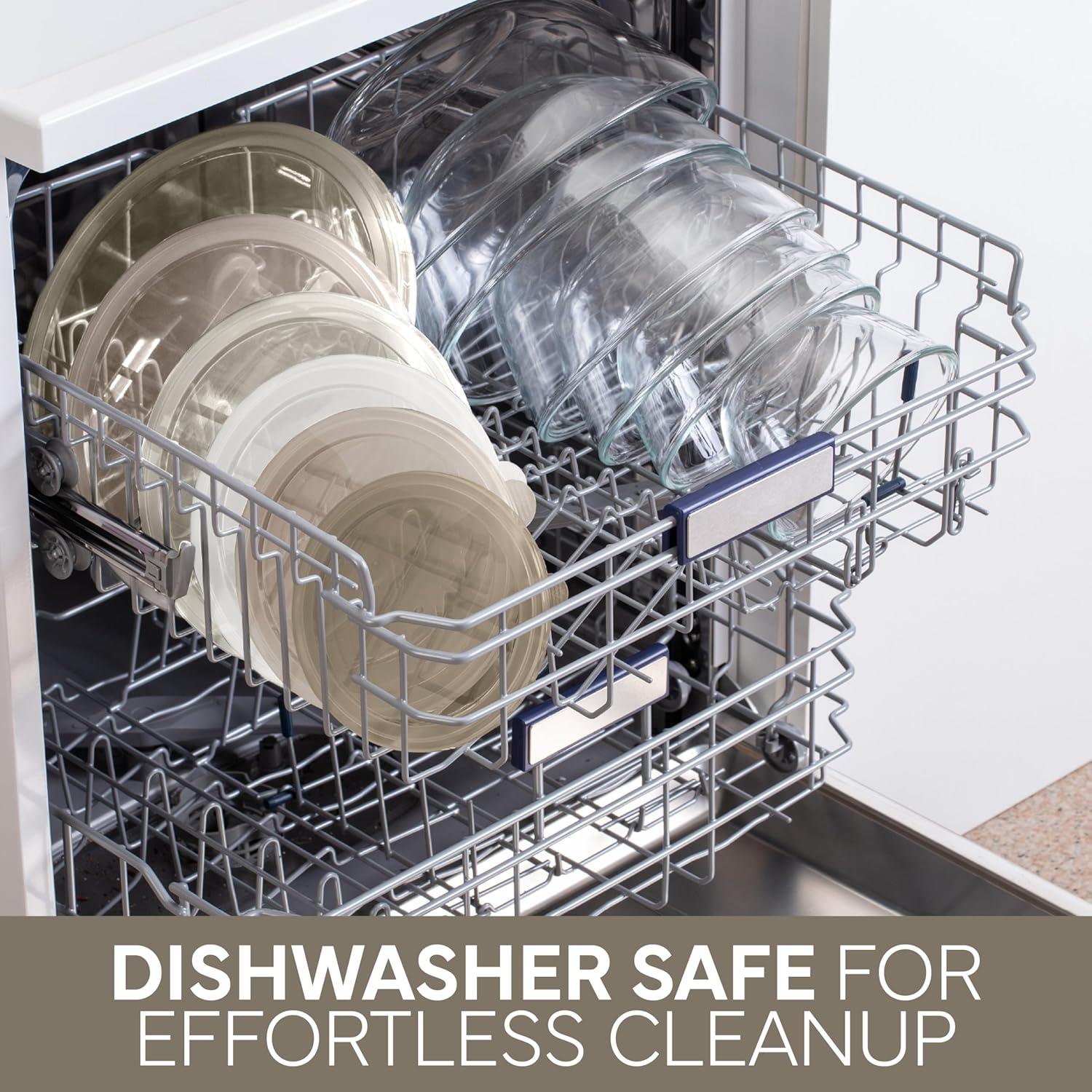 imageCOOK WITH COLOR 12 Pc Glass Mixing Bowl Set with Lids  Borosilicate Glass Nesting Bowls for Cooking Baking and Meal Prep Colored GreenBrown