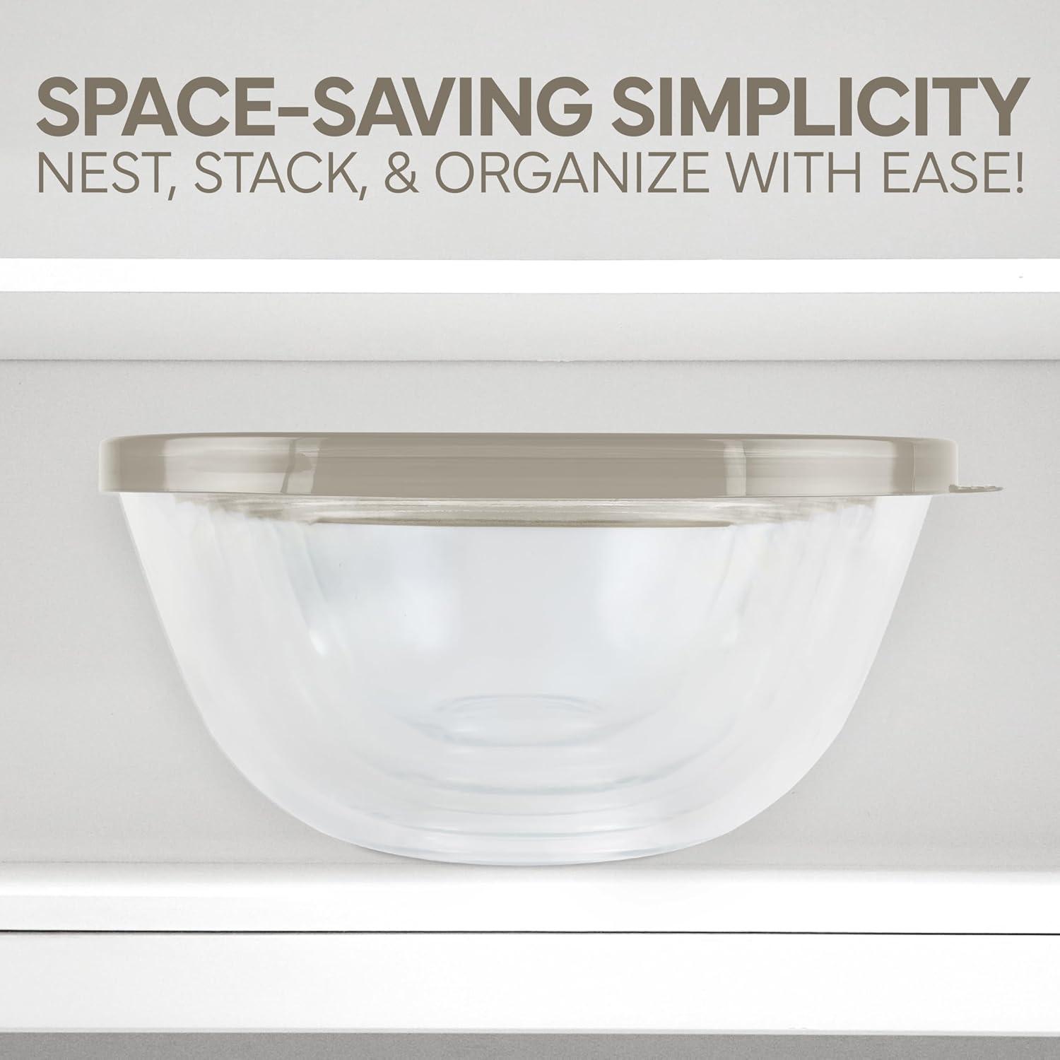 imageCOOK WITH COLOR 12 Pc Glass Mixing Bowl Set with Lids  Borosilicate Glass Nesting Bowls for Cooking Baking and Meal Prep Colored GreenBrown