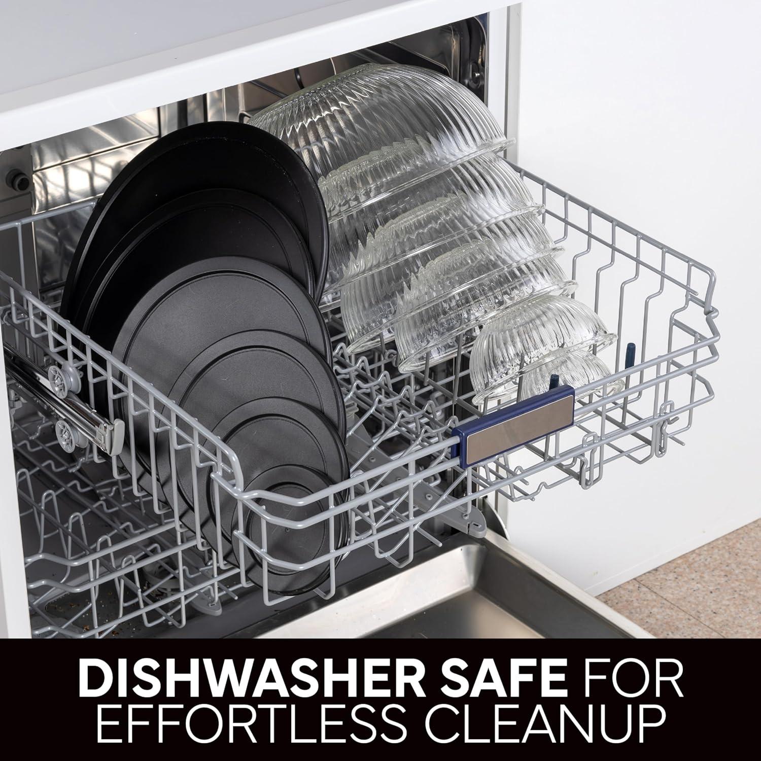 imageCOOK WITH COLOR 12 Pc Glass Mixing Bowl Set with Lids  Borosilicate Glass Nesting Bowls for Cooking Baking and Meal Prep Colored GreenFluted Black