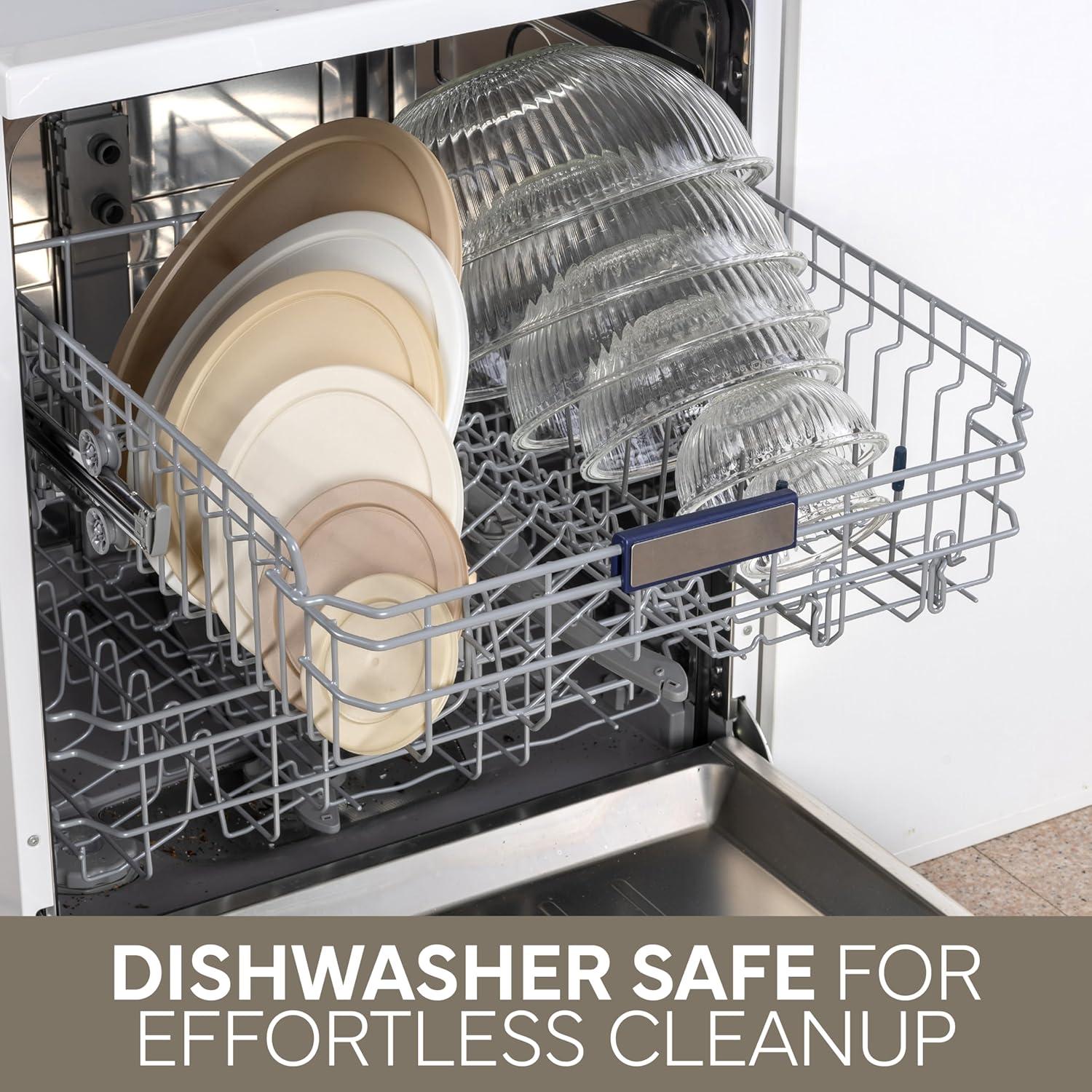 imageCOOK WITH COLOR 12 Pc Glass Mixing Bowl Set with Lids  Borosilicate Glass Nesting Bowls for Cooking Baking and Meal Prep Colored GreenFluted Brown