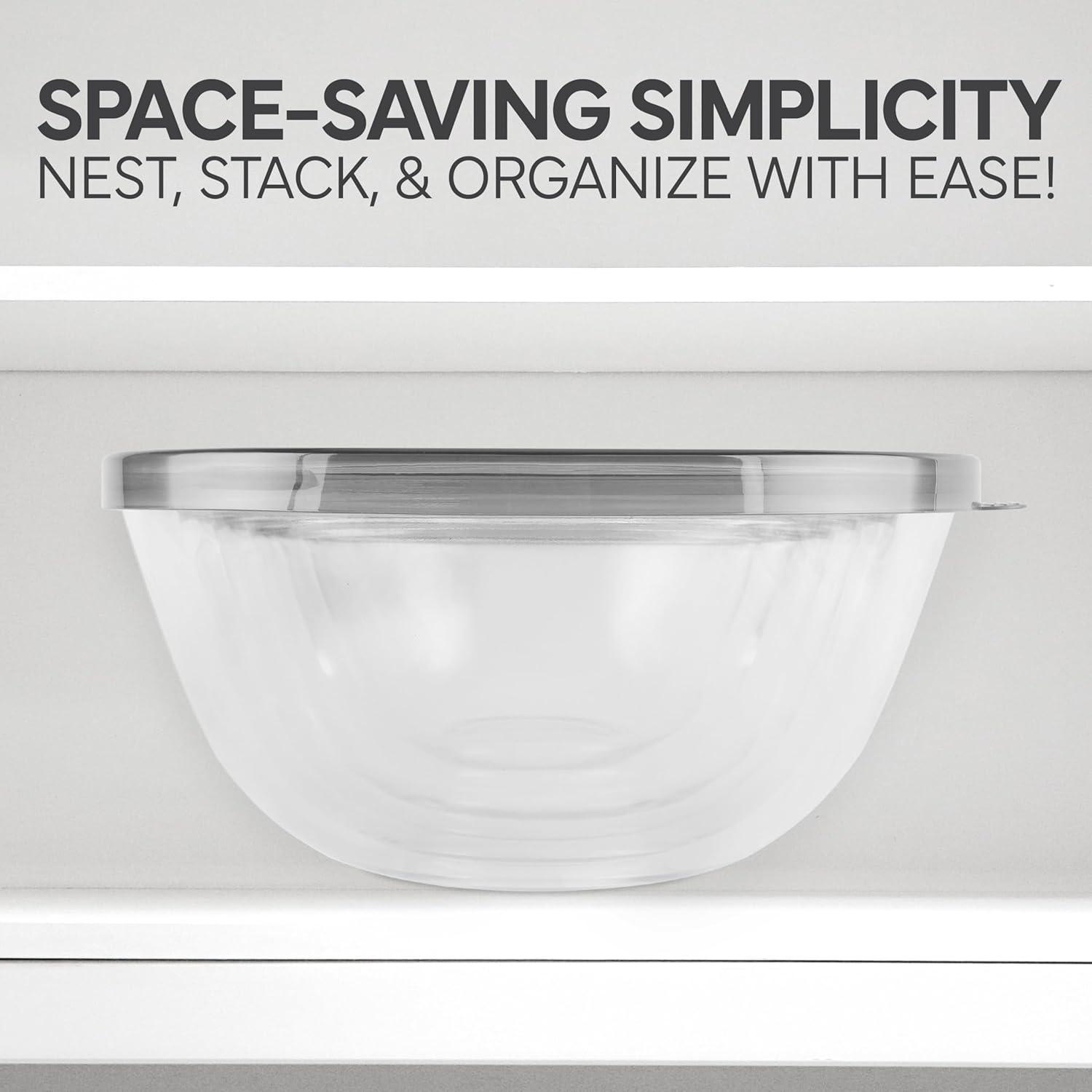 imageCOOK WITH COLOR 12 Pc Glass Mixing Bowl Set with Lids  Borosilicate Glass Nesting Bowls for Cooking Baking and Meal Prep Colored GreenGray