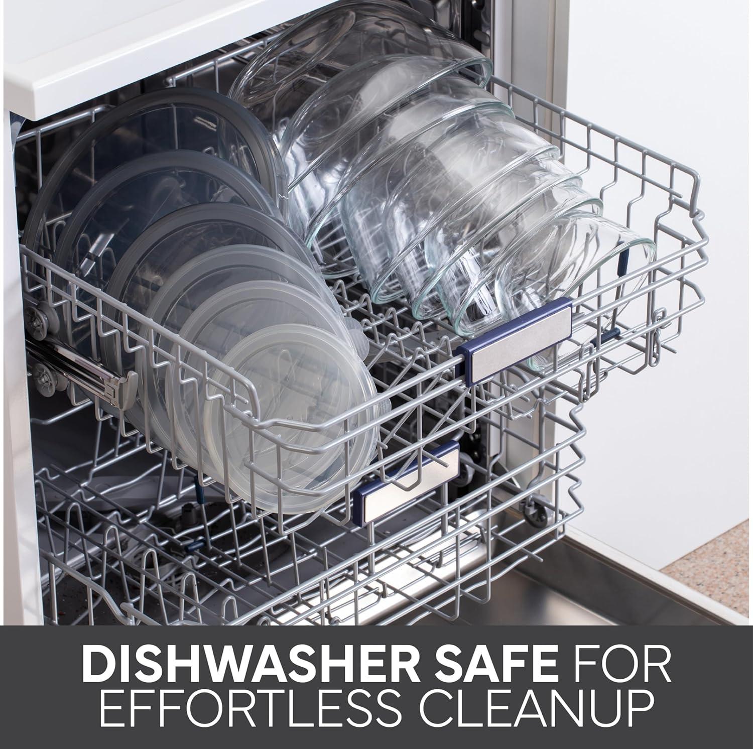 imageCOOK WITH COLOR 12 Pc Glass Mixing Bowl Set with Lids  Borosilicate Glass Nesting Bowls for Cooking Baking and Meal Prep Colored GreenGray