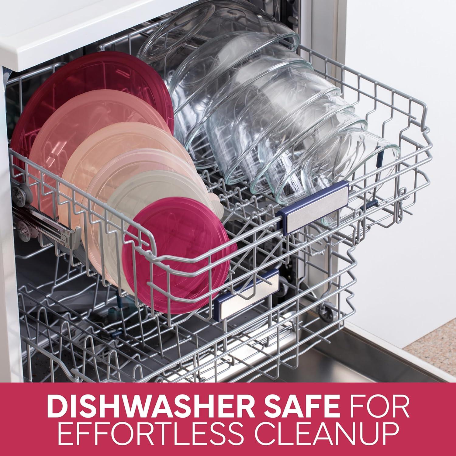 imageCOOK WITH COLOR 12 Pc Glass Mixing Bowl Set with Lids  Borosilicate Glass Nesting Bowls for Cooking Baking and Meal Prep Colored GreenRose