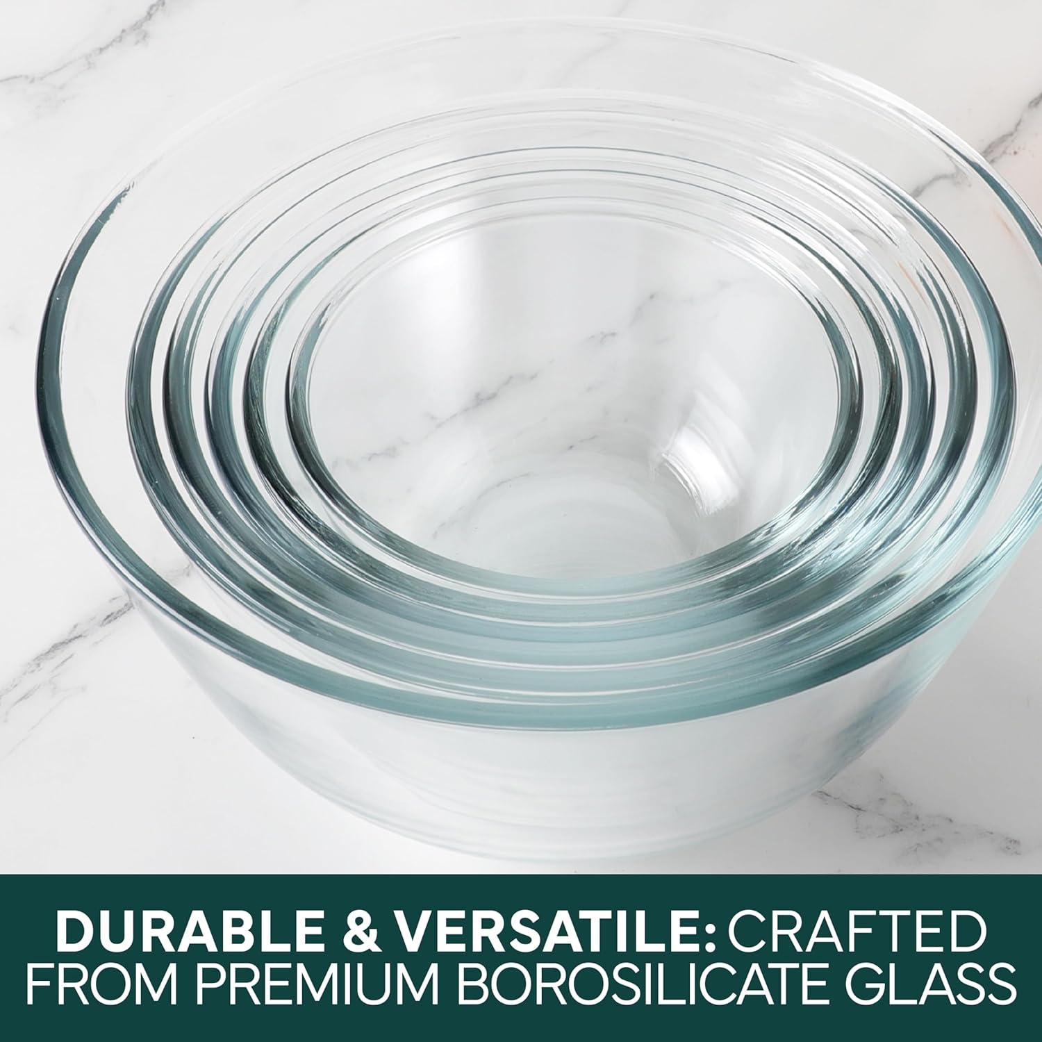 imageCOOK WITH COLOR 12 Pc Glass Mixing Bowl Set with Lids  Borosilicate Glass Nesting Bowls for Cooking Baking and Meal Prep Colored GreenSage