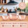 COOK WITH COLOR 12 Pc Glass Mixing Bowl Set with Lids – Borosilicate Glass Nesting Bowls for Cooking, Baking and Meal Prep, Colored Green(Colored Pink)