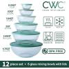 COOK WITH COLOR 12 Pc Glass Mixing Bowl Set with Lids – Borosilicate Glass Nesting Bowls for Cooking, Baking and Meal Prep, Colored Green(Fluted Sage)