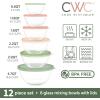 COOK WITH COLOR 12 Pc Glass Mixing Bowl Set with Lids – Borosilicate Glass Nesting Bowls for Cooking, Baking and Meal Prep, Colored Green(Multicolor)