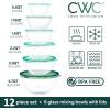 COOK WITH COLOR 12 Pc Glass Mixing Bowl Set with Lids – Borosilicate Glass Nesting Bowls for Cooking, Baking and Meal Prep, Colored Green(Sage)
