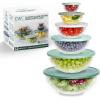 COOK WITH COLOR 12 Pc Glass Mixing Bowl Set with Lids – Borosilicate Glass Nesting Bowls for Cooking, Baking and Meal Prep, Colored Green(Fluted Sage)