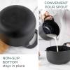 COOK WITH COLOR Nesting Plastic Mixing Bowl Set with Pour Spouts and Handles, Mint, Black and White, 4 Piece(Black Speckled)