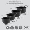 COOK WITH COLOR Nesting Plastic Mixing Bowl Set with Pour Spouts and Handles, Mint, Black and White, 4 Piece(Black Speckled)