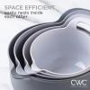 COOK WITH COLOR Nesting Plastic Mixing Bowl Set with Pour Spouts and Handles, Mint, Black and White, 4 Piece(Gray)