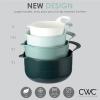 COOK WITH COLOR Nesting Plastic Mixing Bowl Set with Pour Spouts and Handles, Mint, Black and White, 4 Piece(Green)