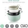 COOK WITH COLOR Nesting Plastic Mixing Bowl Set with Pour Spouts and Handles, Mint, Black and White, 4 Piece(Mint  Black and White)