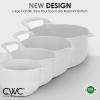 COOK WITH COLOR Nesting Plastic Mixing Bowl Set with Pour Spouts and Handles, Mint, Black and White, 4 Piece(Speckled White)