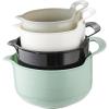 COOK WITH COLOR Nesting Plastic Mixing Bowl Set with Pour Spouts and Handles, Mint, Black and White, 4 Piece(Mint  Black and White)
