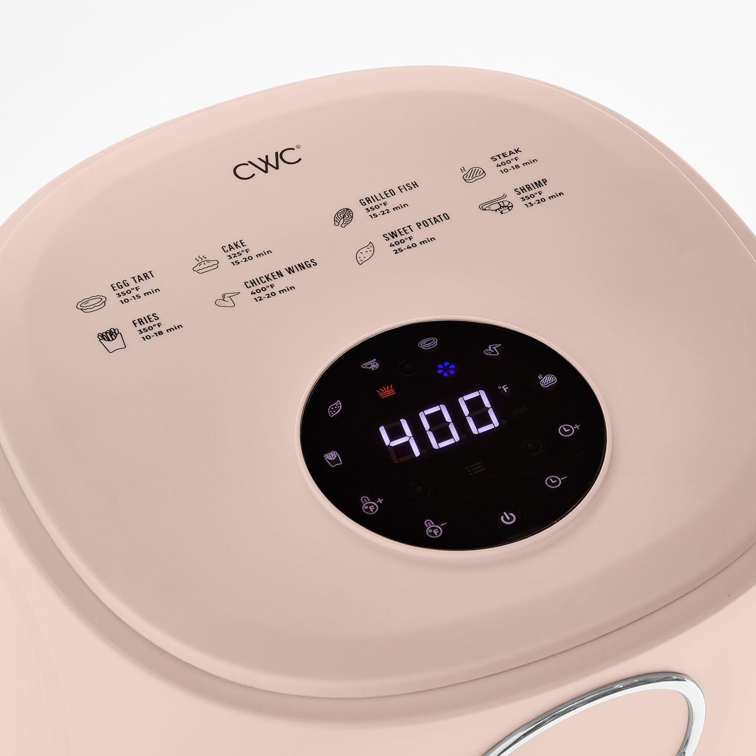 imageCOOK WITH COLOR Colorful 1200W 4Qt Air Fryer Glass Basket Dishwasher Safe 60min Timer 6 Presets Temp Control 175F400F 4 QT BlackDusty Rose