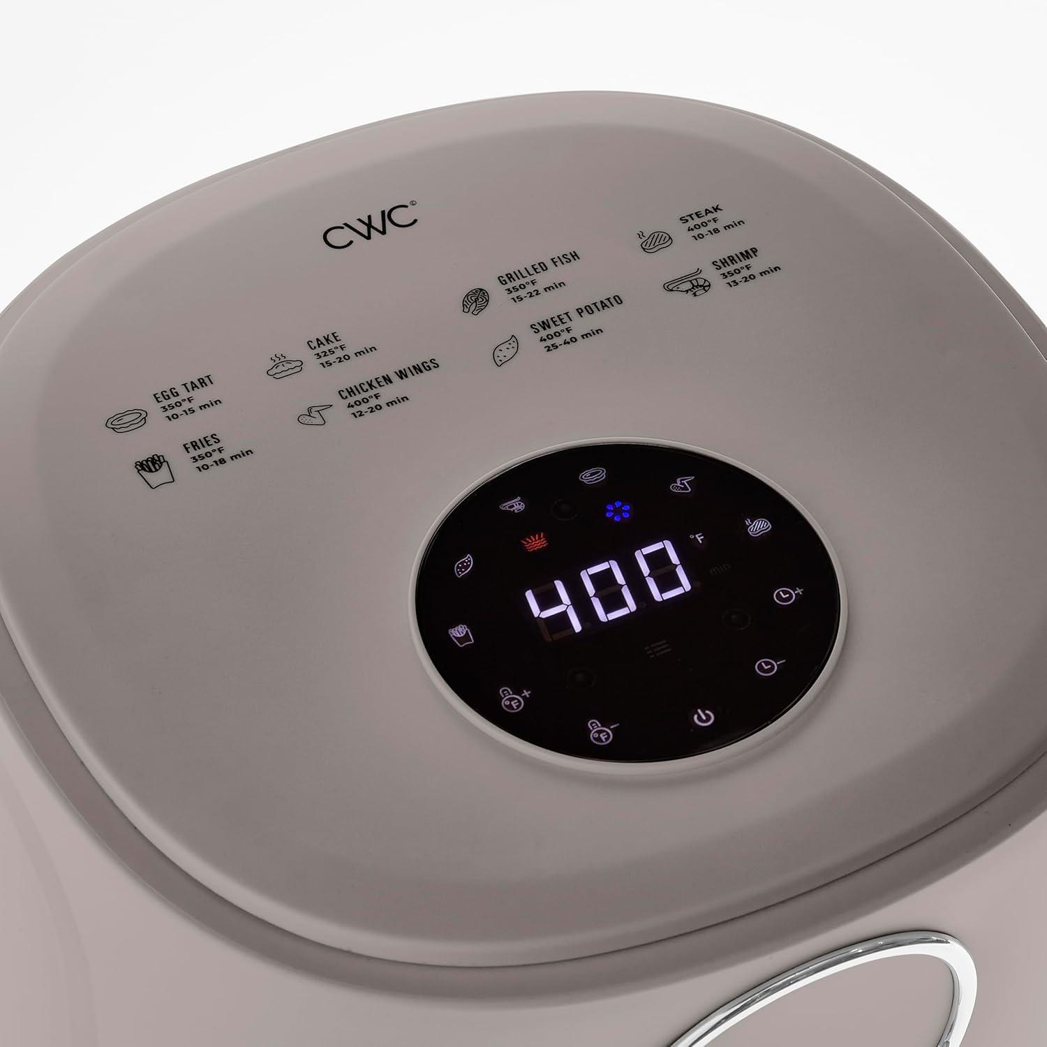 imageCOOK WITH COLOR Colorful 1200W 4Qt Air Fryer Glass Basket Dishwasher Safe 60min Timer 6 Presets Temp Control 175F400F 4 QT BlackGoatMink