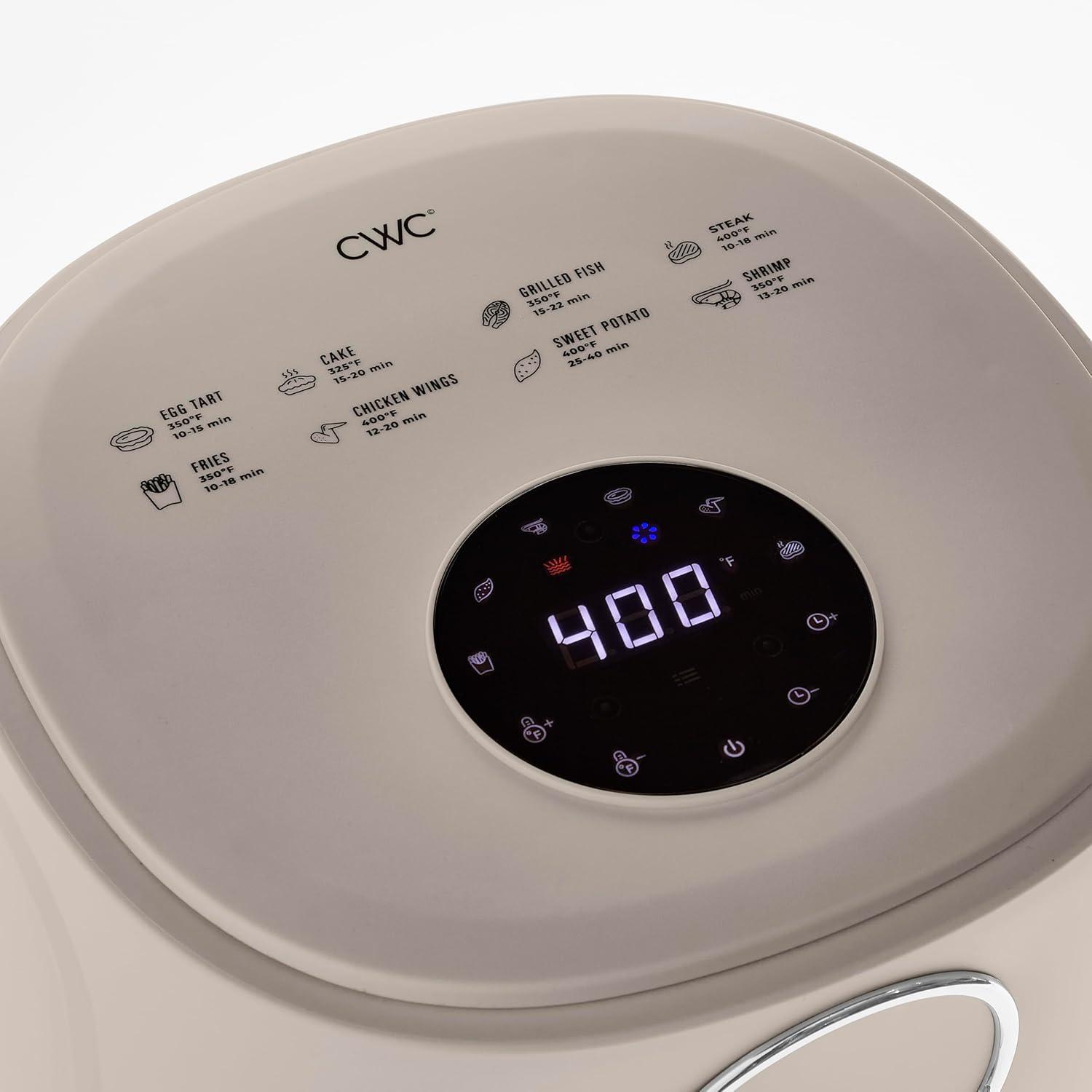 imageCOOK WITH COLOR Colorful 1200W 4Qt Air Fryer Glass Basket Dishwasher Safe 60min Timer 6 Presets Temp Control 175F400F 4 QT BlackGreige