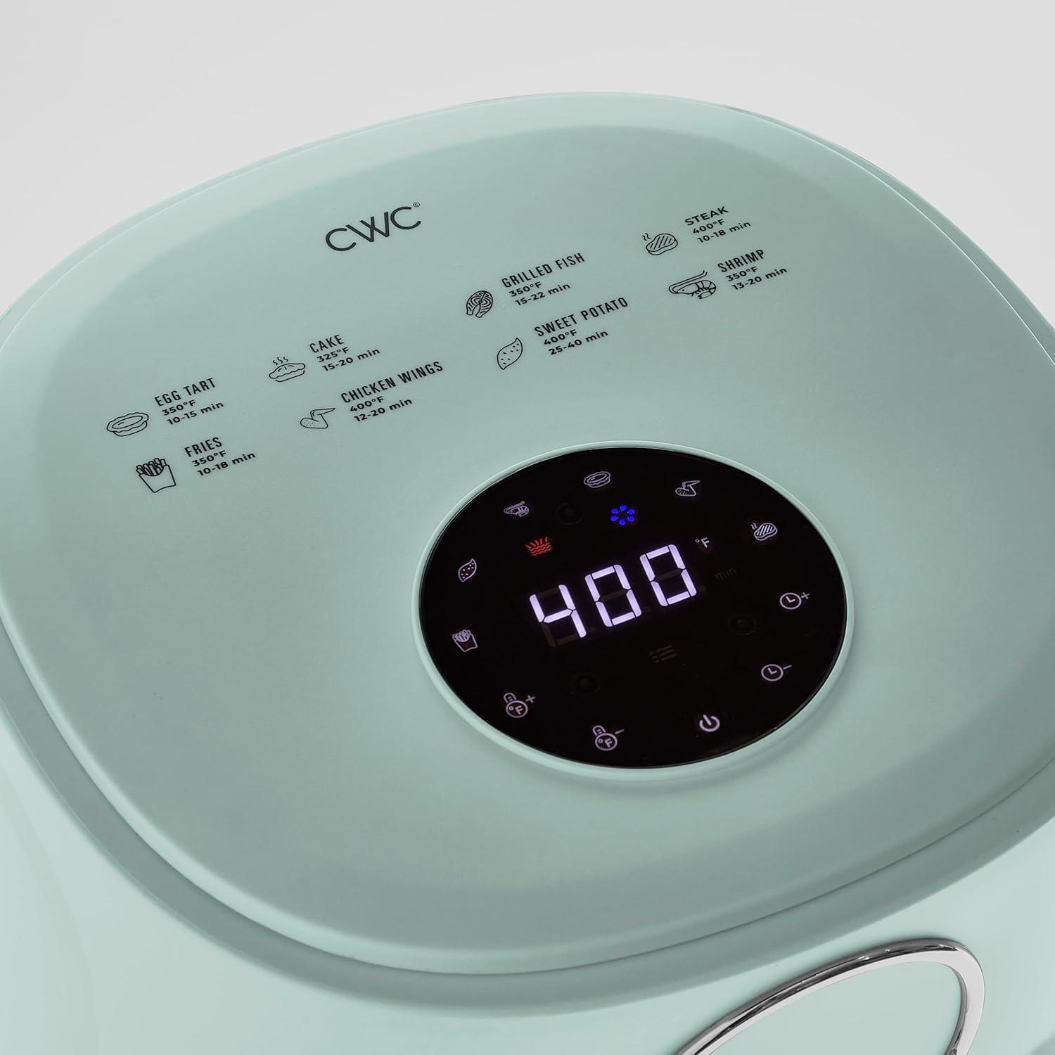 imageCOOK WITH COLOR Colorful 1200W 4Qt Air Fryer Glass Basket Dishwasher Safe 60min Timer 6 Presets Temp Control 175F400F 4 QT BlackSage