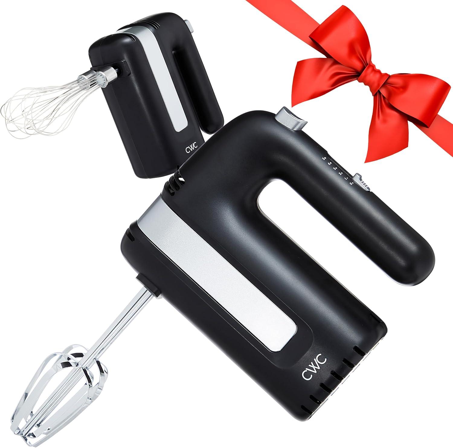 imageCOOK WITH COLOR Handheld Mixers Whip up Deliciousness Beaters ampamp Whisk Attachments Lightweight ampamp Labeled 150w 5 Speed CremeBlack