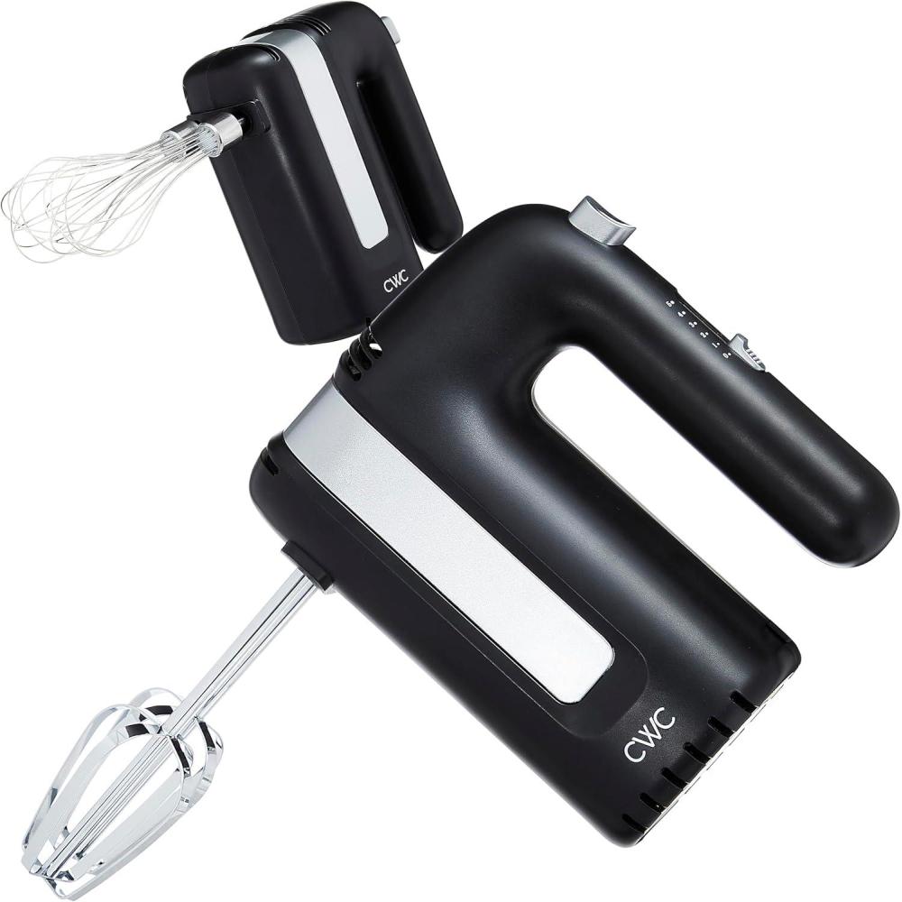 imageCOOK WITH COLOR Handheld Mixers Whip up Deliciousness Beaters ampamp Whisk Attachments Lightweight ampamp Labeled 150w 5 Speed CremeBlack