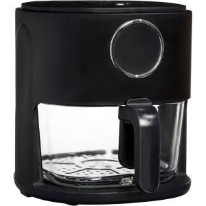 COOK WITH COLOR Colorful 1200W 4Qt Air Fryer: Glass Basket, Dishwasher Safe, 60min Timer, 6 Presets, Temp Control 175F-400F, 4 QT, Black(Black)