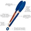 COOK WITH COLOR Stainless Steel Silicone Tipped Kitchen & BBQ Tongs Set, 2 Pc Tongs, Blue(Blue)